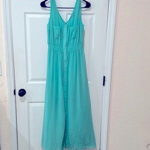 Teal maxi dress.